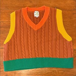 Shiny By Nature Cable Knit Sweater Vest Women's size S
